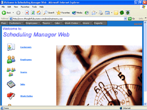 Scheduling Manager Web main screen