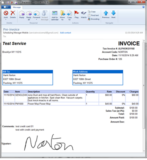 Create invoices on mobile app