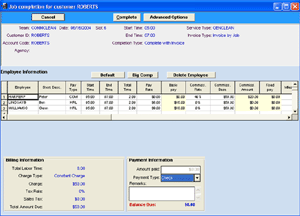 Job completions screen in job Scheduling Manager