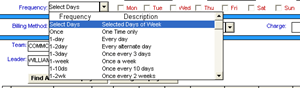 Recurring frquencies in add job schedule screen